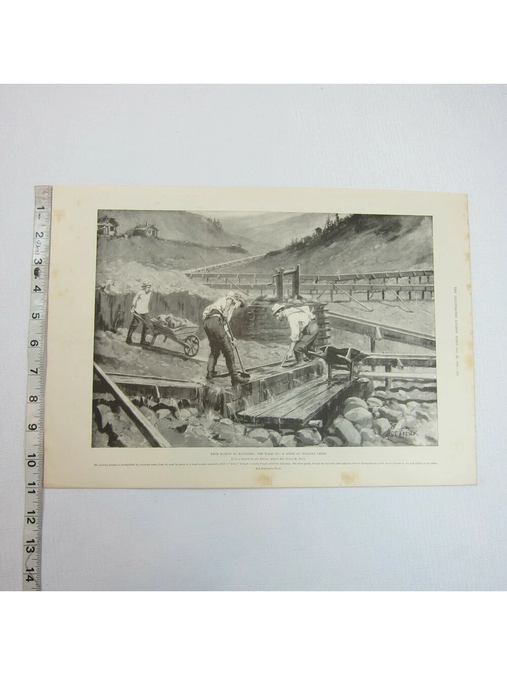 Antique 1898 Print Canada From Euston to Klondike: The River Front, Dawson City